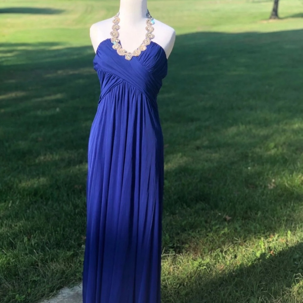 Blue beaded prom or homecoming dress